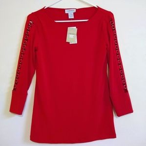 Carmen Marc Valvo Red Blouse